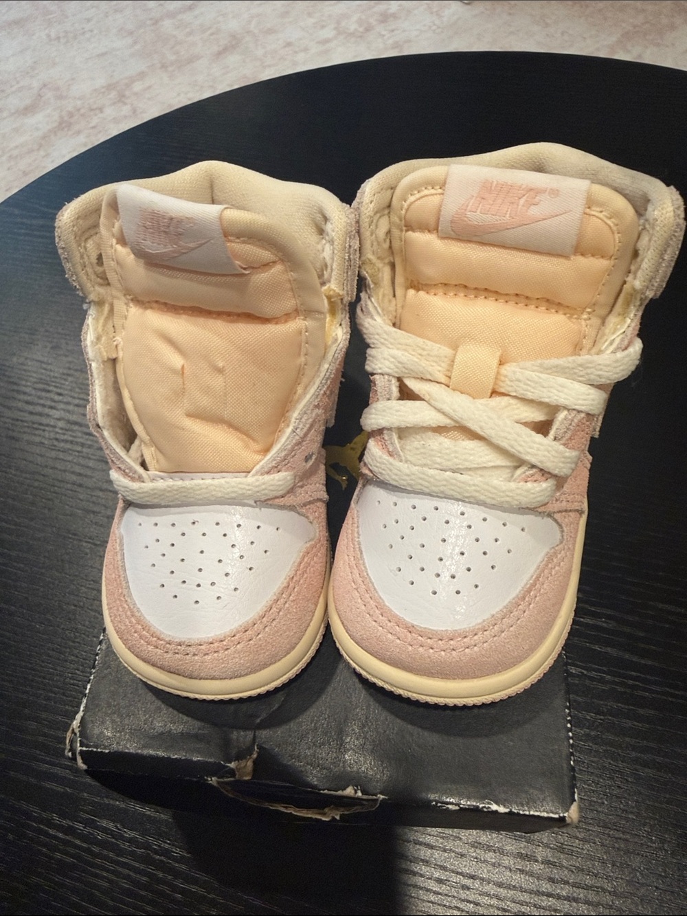 Nike Kids Pink and Cream High-Top Sneakers Size 4C